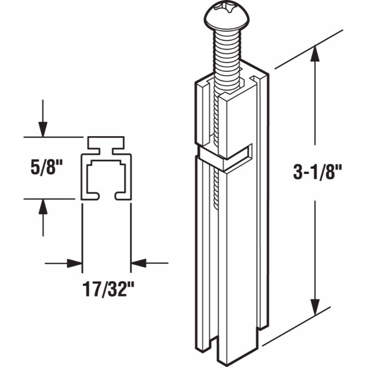 PrimeLine This Square Aluminum Mirror Door Roller Mounting Bracket Door
